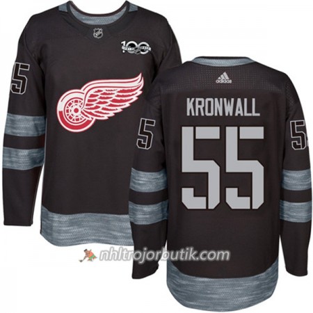 Män Ishockey Detroit Red Wings Tröja Niklas Kronwall 55 1917-2017 100th Anniversary Adidas Svart Authentic
